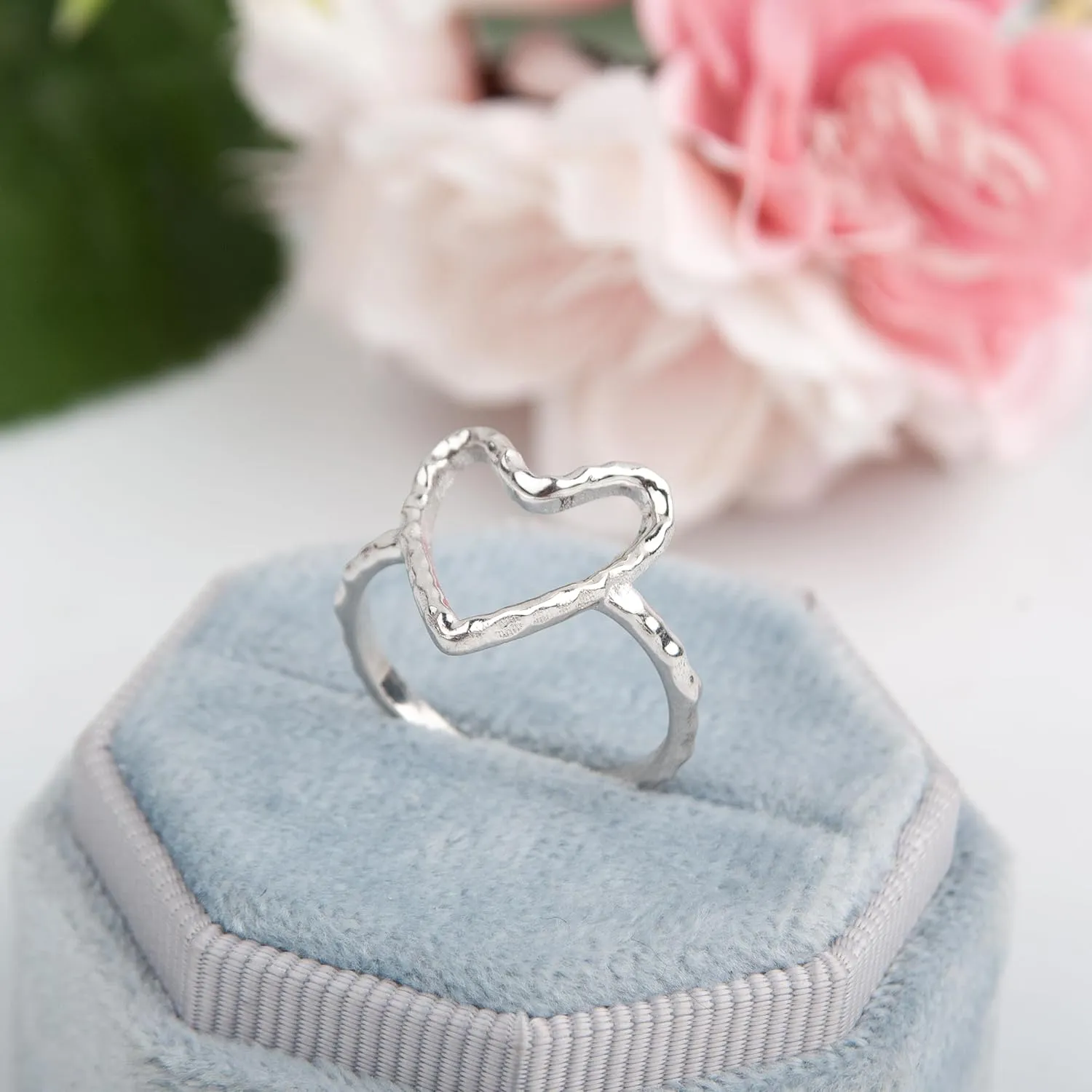 Open Heart Ring 925 Sterling Silver Wedding Band Heart Ring Handmade Minimalist Ring Love Ring Promise Ring Gift For Her By BeLive Jewelry