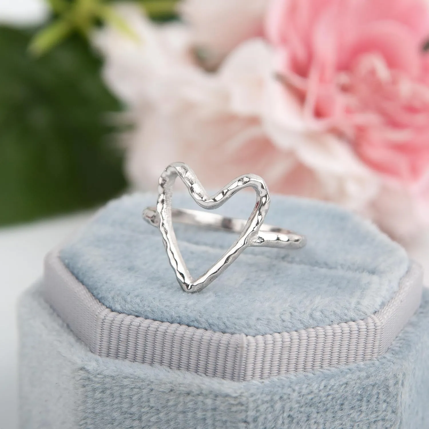 Open Heart Ring 925 Sterling Silver Wedding Band Heart Ring Handmade Minimalist Ring Love Ring Promise Ring Gift For Her By BeLive Jewelry