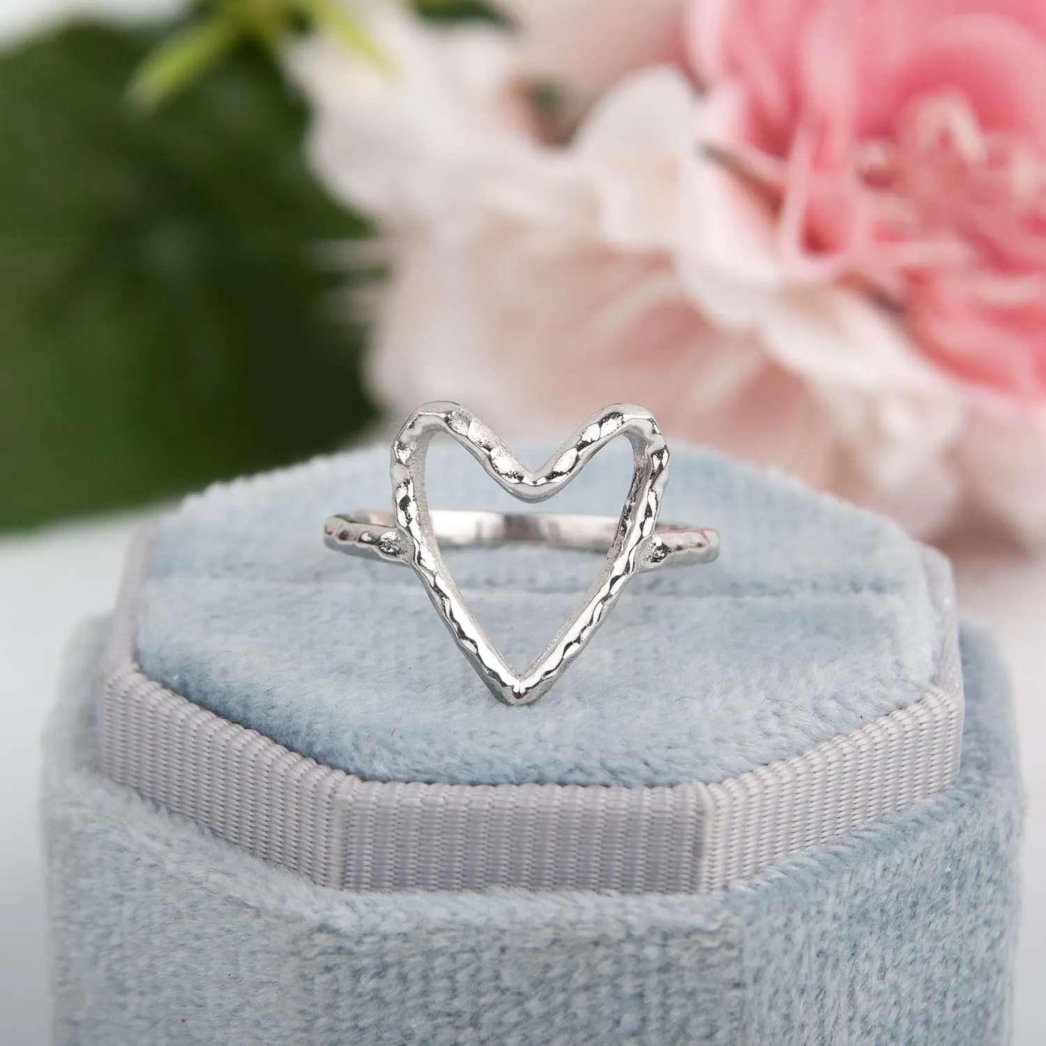 Open Heart Ring 925 Sterling Silver Wedding Band Heart Ring Handmade Minimalist Ring Love Ring Promise Ring Gift For Her By BeLive Jewelry