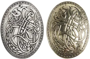 Opexicos 2Pcs Viking Age Oval Brooch Turtle Amulet Sweden Pin Talisman