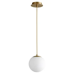Oxygen Luna 3-671-40 Classic Globe LED Pendant Light 8 inch Globe - Aged Brass