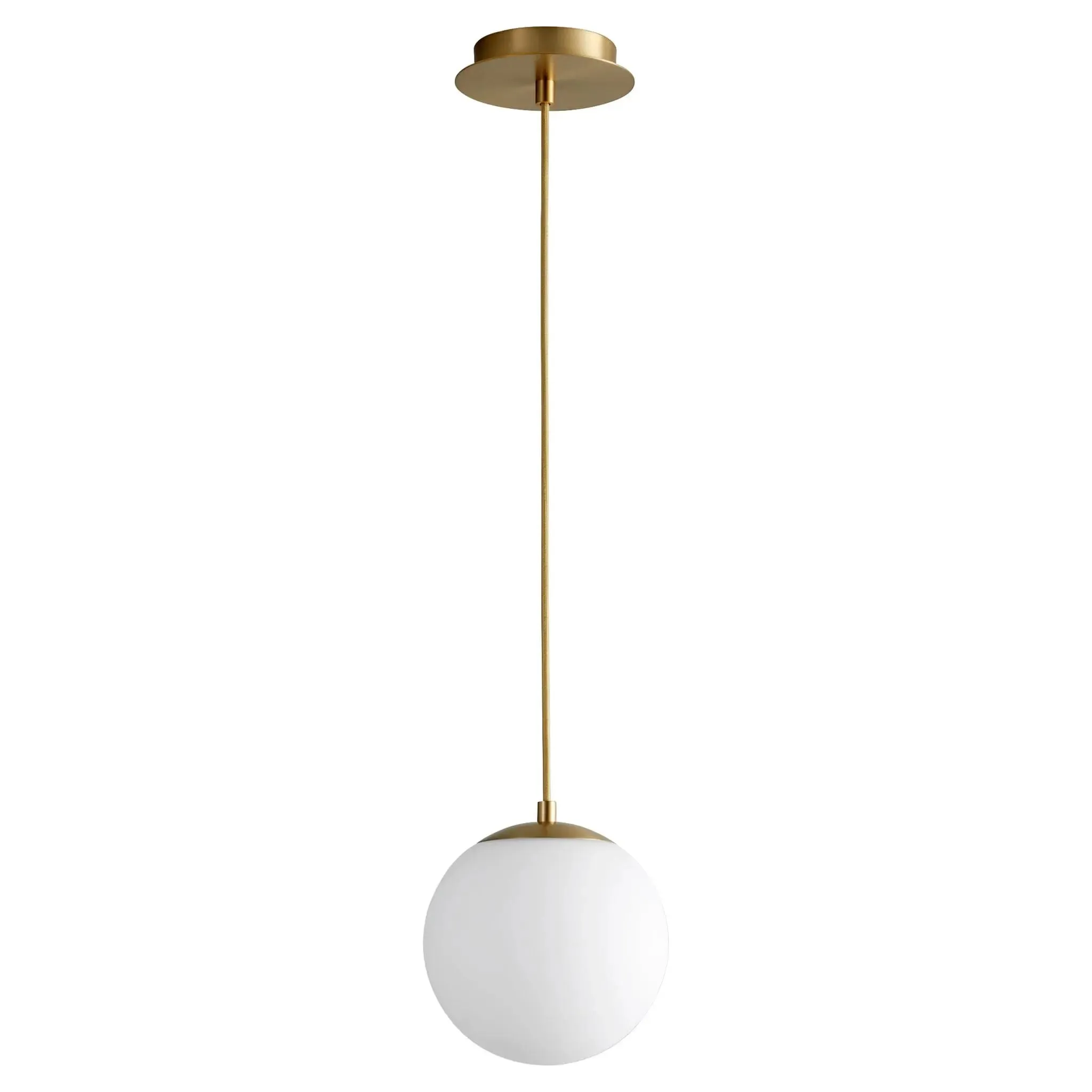 Oxygen Luna 3-671-40 Classic Globe LED Pendant Light 8 inch Globe - Aged Brass