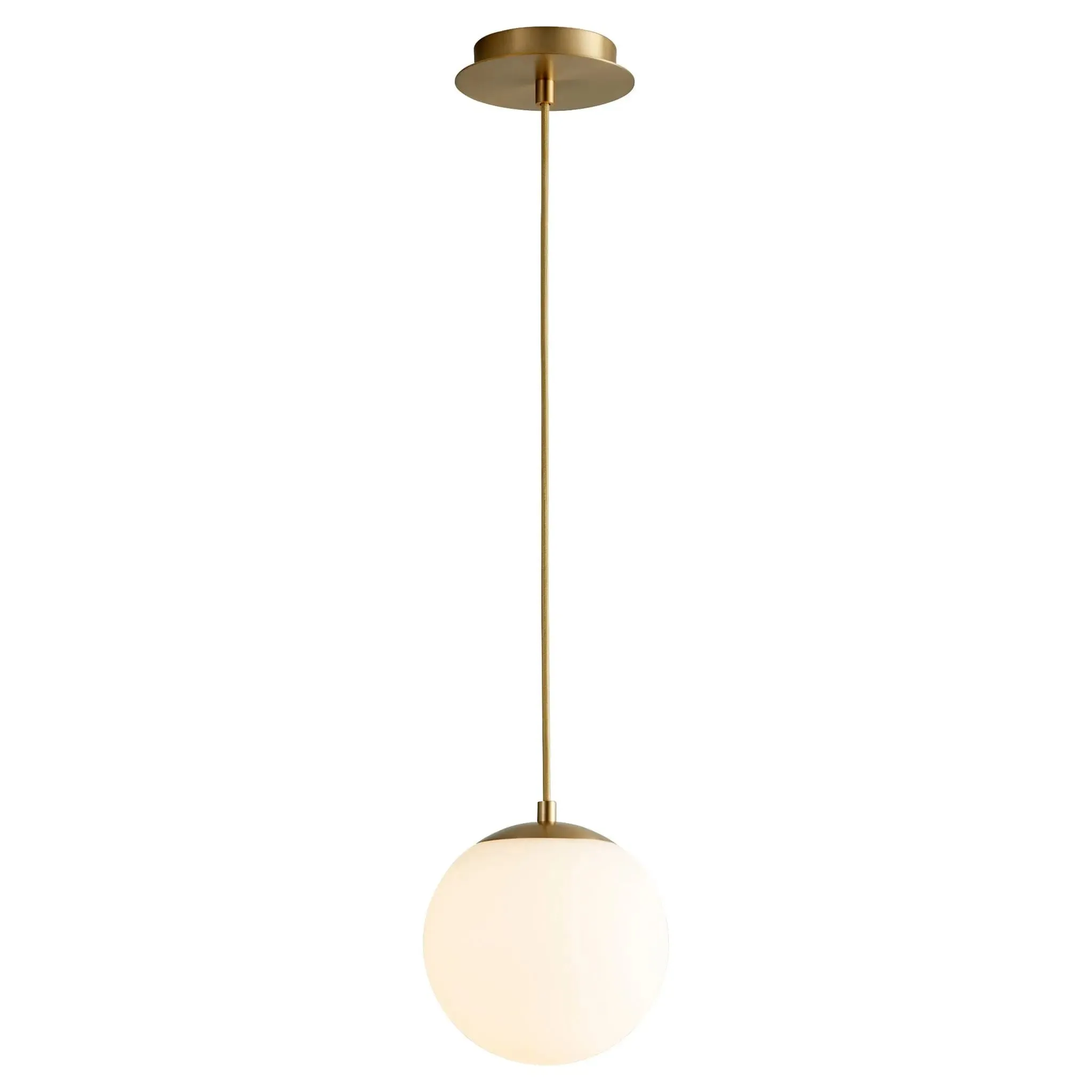 Oxygen Luna 3-671-40 Classic Globe LED Pendant Light 8 inch Globe - Aged Brass