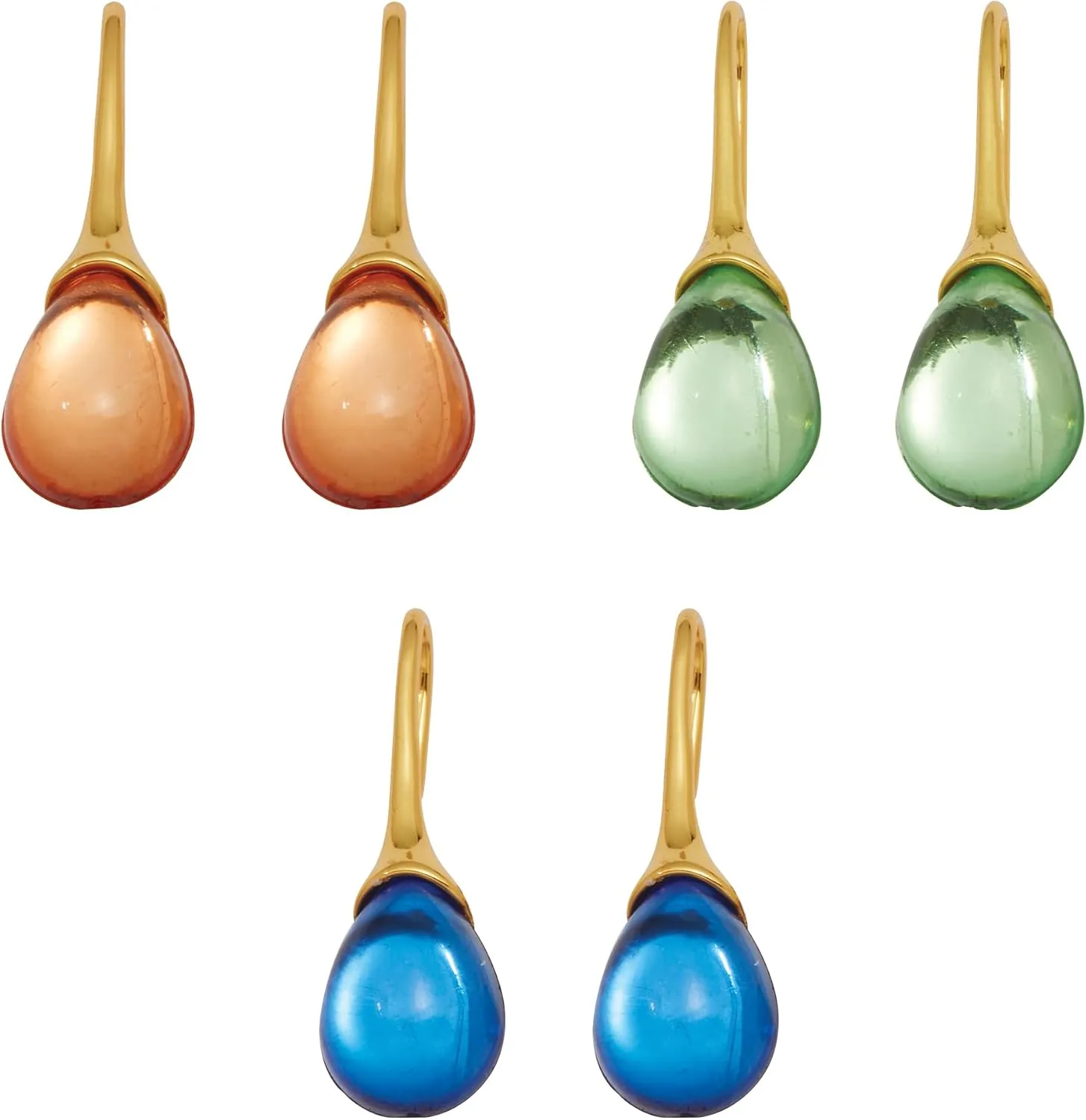 Palm Beach Jewelry Colorful Crystal Goldtone Drop Earrings, 3-Piece Set