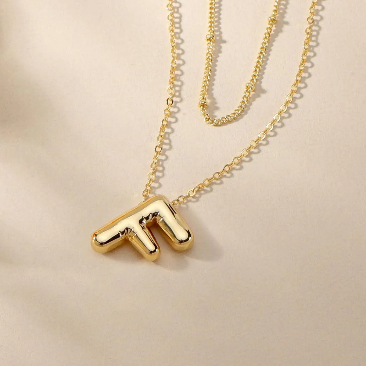 PANSHI Gold Initial Necklaces for    Layered Choker Bubble Letter Necklace Gold Jewelry Teen Gift Trendy Stuff Personalized Gifts for Women Her