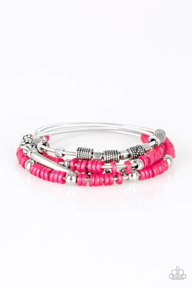 Paparazzi Bracelet ~ Tribal Spunk - Pink