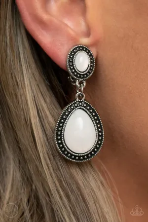 Paparazzi Earring ~ Carefree Clairvoyance - White