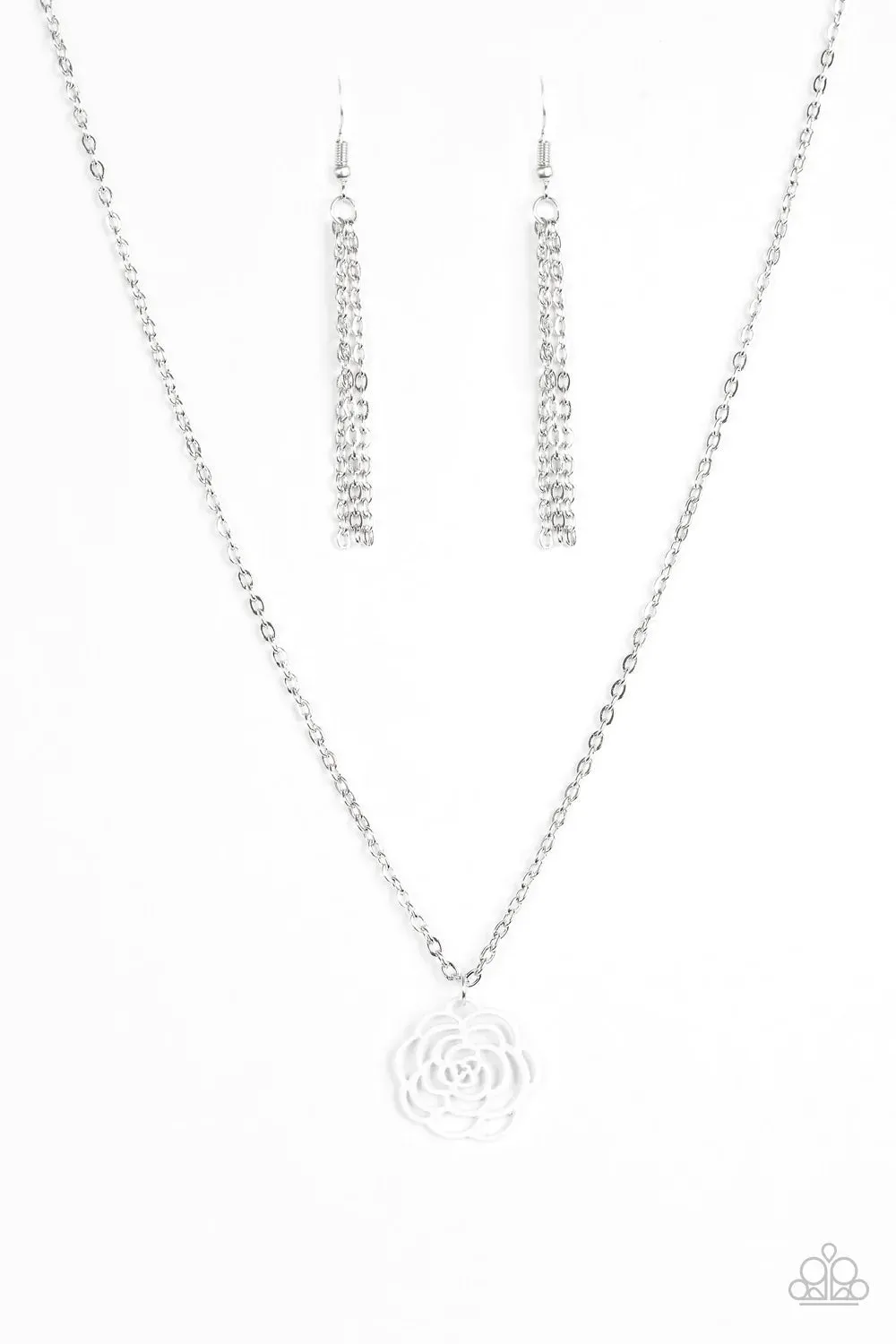 Paparazzi Necklace ~ Blossom Bliss - White