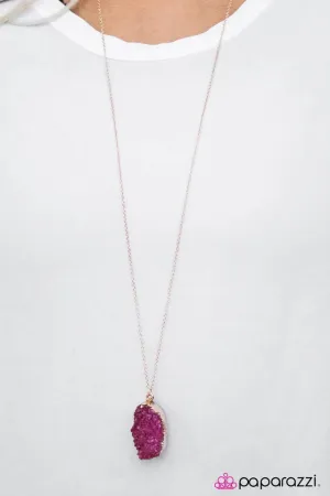 Paparazzi Necklace ~ Glitter Girl - Pink