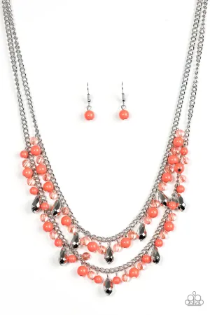 Paparazzi Necklace ~ Mardi Gras Glamour - Orange