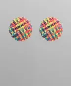 Patterned Raffia Earrings