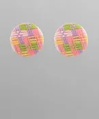 Patterned Raffia Earrings