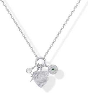 PAVOI 14K Gold Plated Cluster Toggle Pendant Heart Charm Necklace for Women - Chain Heart, Star, Gemstone Evil Eye, Teardrop Cubic Zirconia Pendant Gold Charms Necklaces
