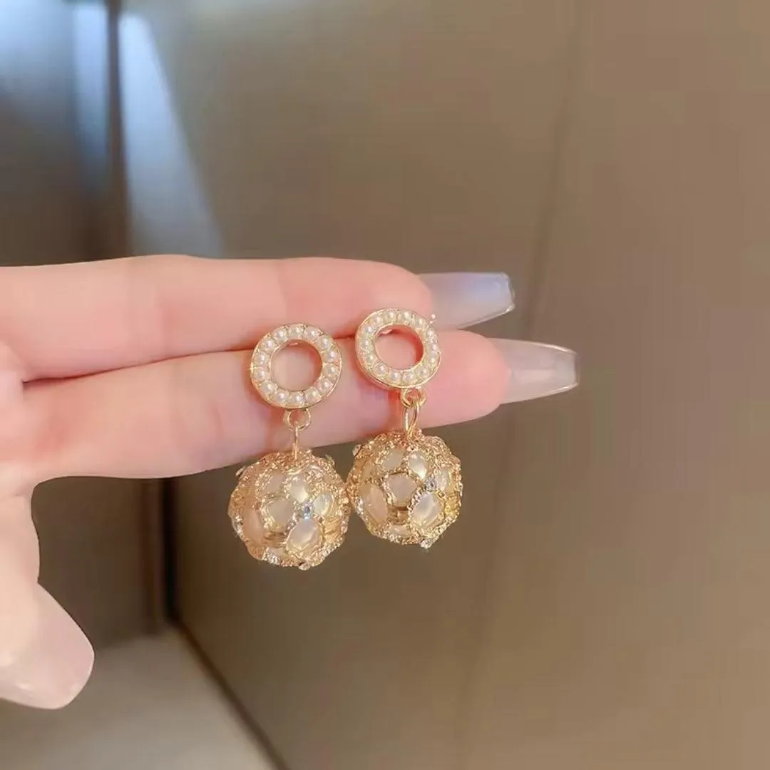Pearl Halo Drop Earrings
