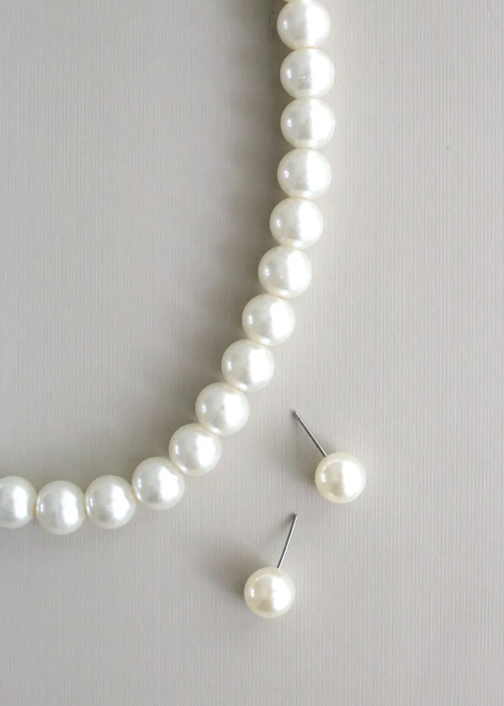 Pearl Necklace with Earring Set
