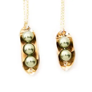 Peas in a Pod Necklace, Two Peas or Three Peas, Sweet Peas Kids, Sterling silver, 14k gold filled, Christmas Gift, Mom, Children, Twins, BFF, (CG384N).