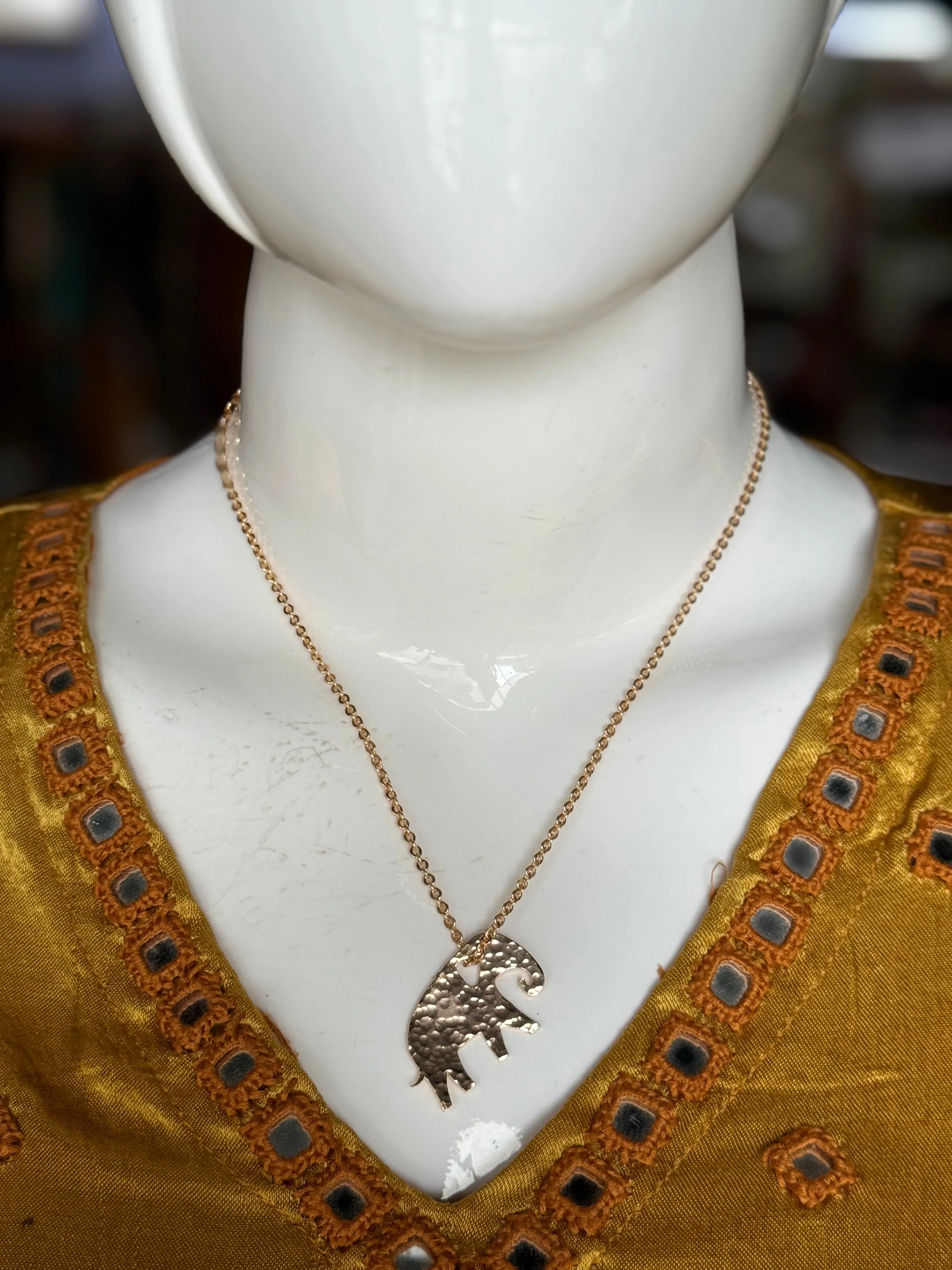 Pendant with chain - copper handcrafted neckpiece