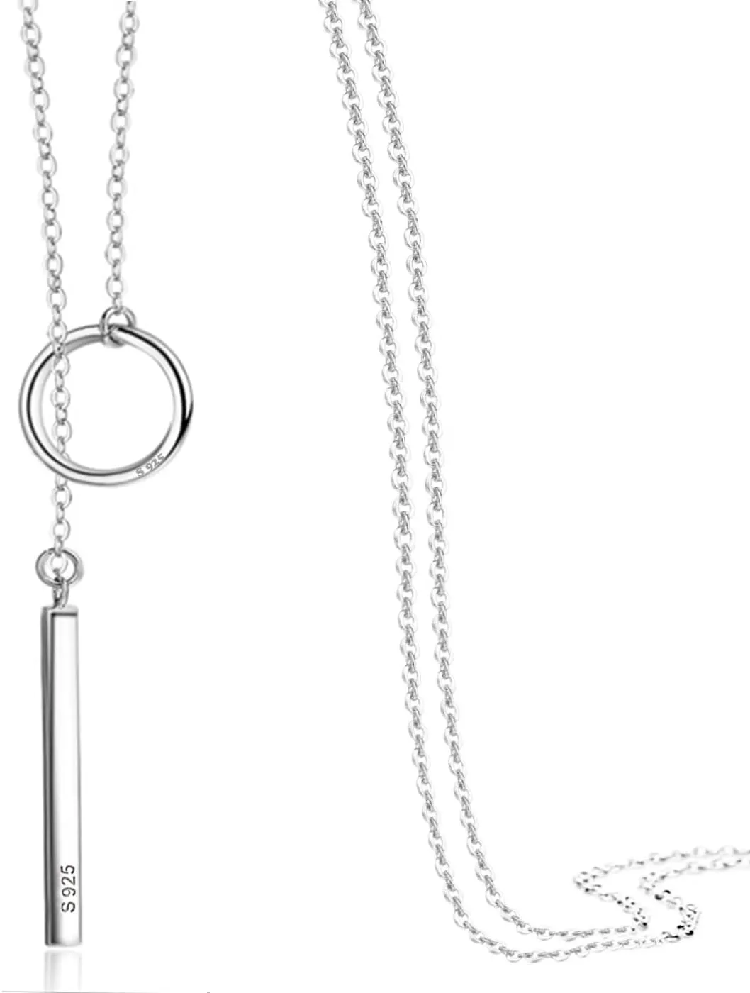 Perfect 4U Round Long Necklace 925 Sterling Silver Chain for Women Handcrafted Jewelry 16" - 30"