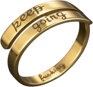 Personality I Am Enough Rings Gold Silver Color Engrave Faith Blessed Hope Love Stainless Steel Jewelry For Women