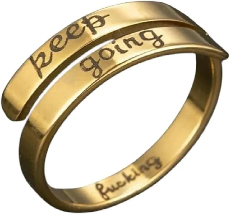 Personality I Am Enough Rings Gold Silver Color Engrave Faith Blessed Hope Love Stainless Steel Jewelry For Women
