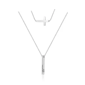 Personalized Name Engraved Vertical Bar Necklaces