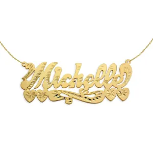 Personalized Name Necklace - Custom Name Necklace - Handcrafted Designer - 24K Gold Plated Sterling Silver Name Necklace - Made in USA