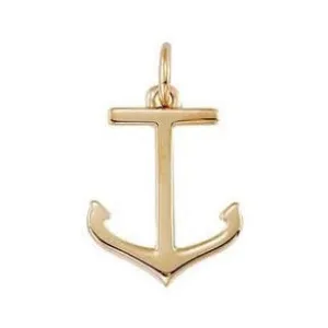 Petite 14K Gold Anchor Pendant