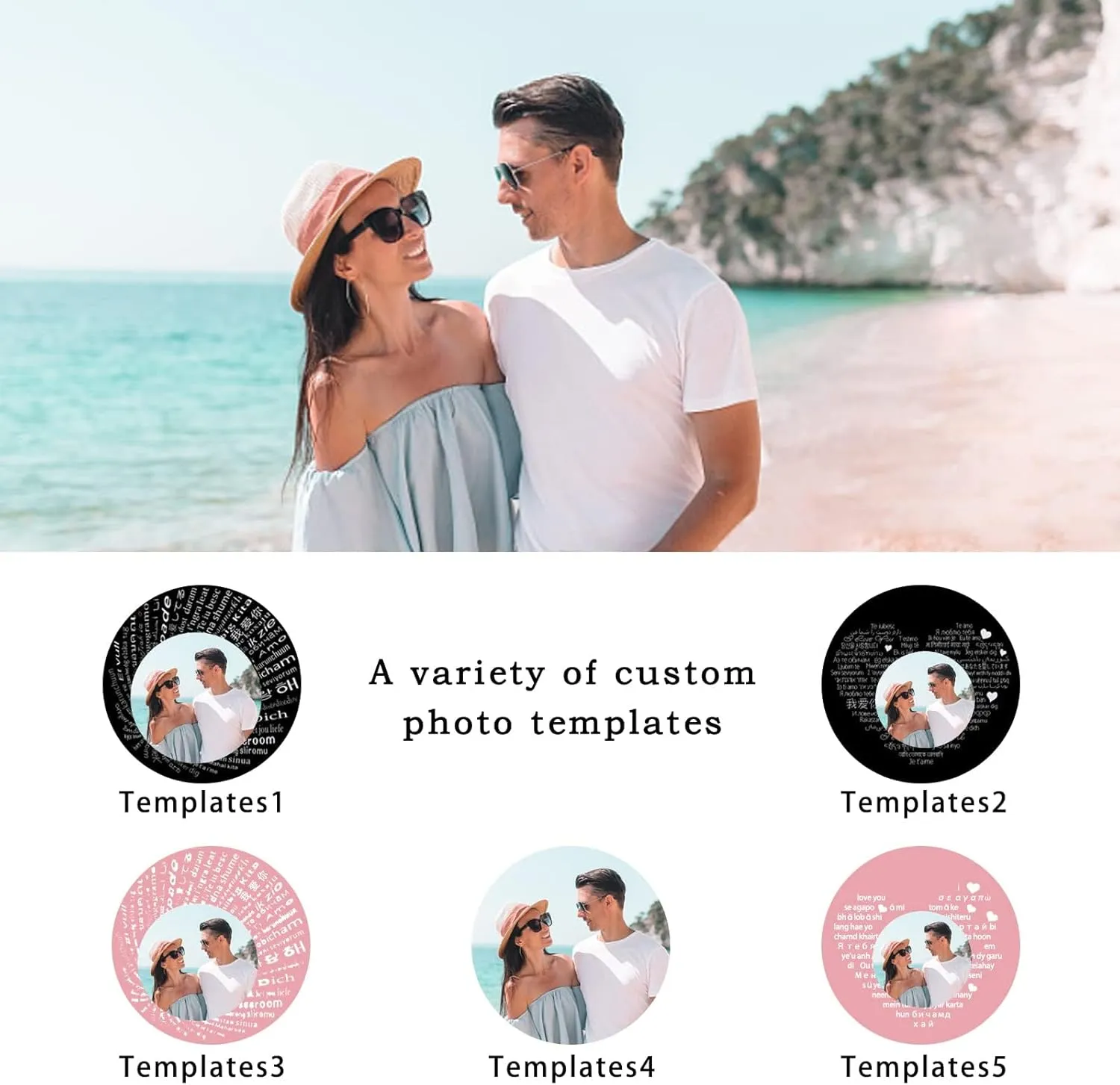 Picture Necklace Personalized for Women - Customized Photo Projection Necklace Round Pendant Necklace - Birthday Anniversary Memorial Gifts Girlfriend Wife Mother Daughter