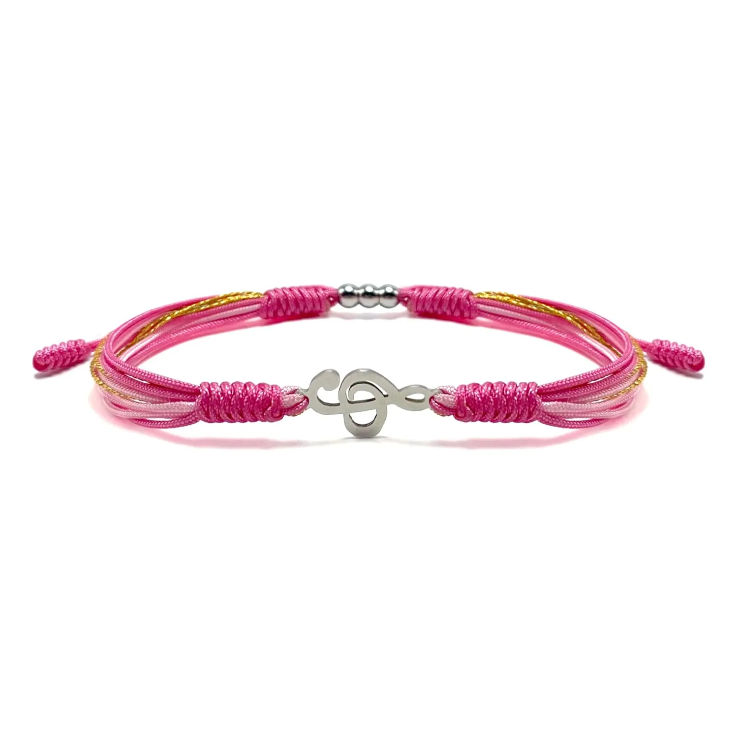 Pink Music Note Bracelet, Graduation Bracelet, Back to School Gift, Lucky Protection String, Inspirational Gift for High School College for Her, Daughter, Friend (Pink Music Note)