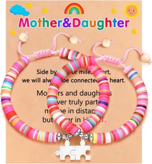 PINKDODO Puzzle Pieces Matching Bracelets Gifts for Best Friend Mother Daughter on Birthday Christmas Valentines Day