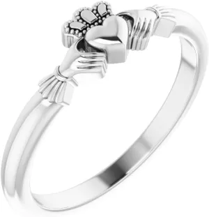 Platinum Claddagh Band Ring Fine Jewelry For Women Gifts For Her, Size 7