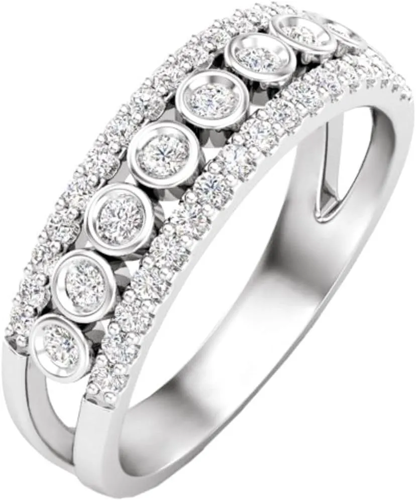 Platinum Diamond Bridal Wedding Engagement Anniversary Eternity Band Ring Fine Jewelry For Women Gifts For Her (1/2 cttw), Size 7