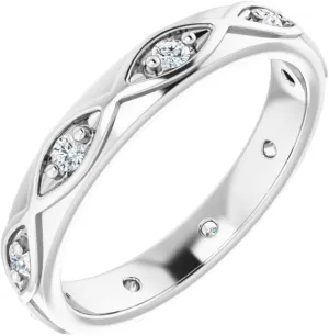 Platinum Diamond Bridal Wedding Engagement Anniversary Eternity Band Ring Fine Jewelry For Women Gifts For Her (1/5 cttw), Size 7
