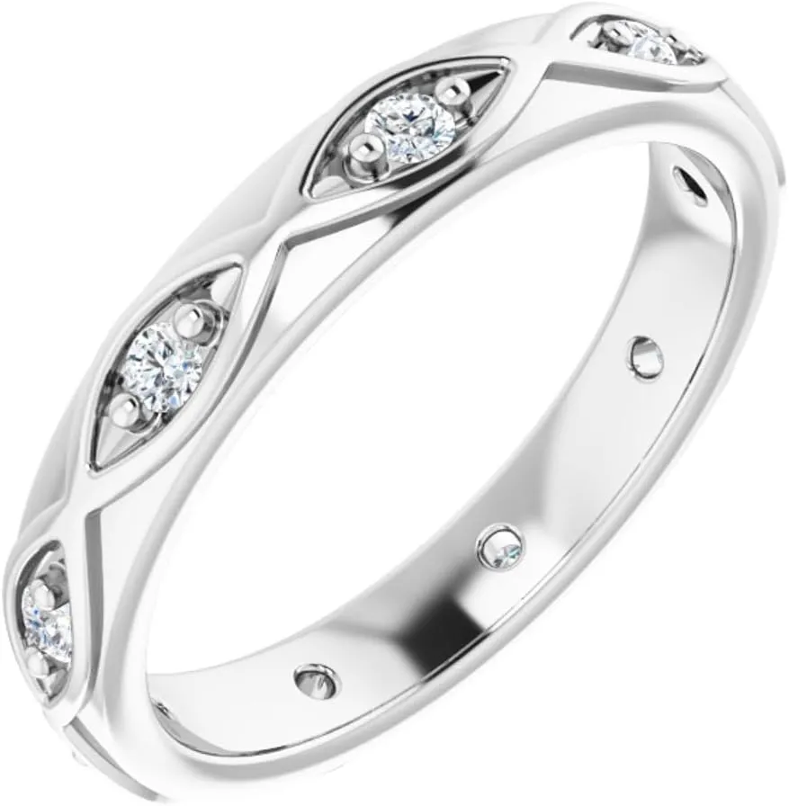 Platinum Diamond Bridal Wedding Engagement Anniversary Eternity Band Ring Fine Jewelry For Women Gifts For Her (1/5 cttw), Size 7