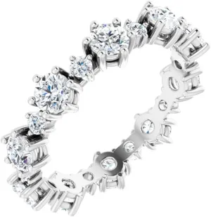 Platinum Diamond Bridal Wedding Engagement Anniversary Eternity Band Ring Fine Jewelry For Women Gifts For Her (2 cttw), Size 7.5