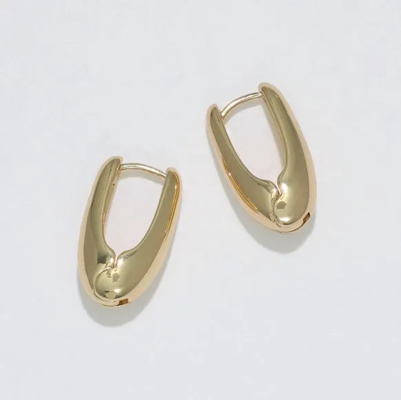 Polished Gold Huggie Earrings