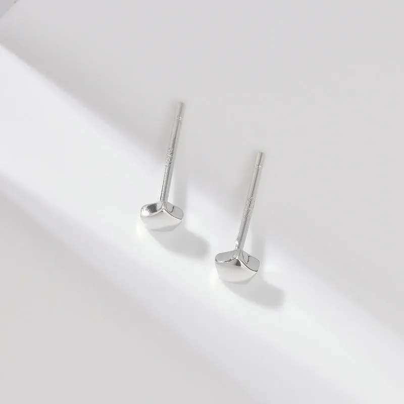 Polished Little Star Silver Stud Earrings for Women