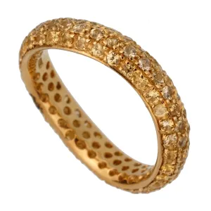 Pomellato Yellow Sapphire Wave Band Ring Sz 6 3/4