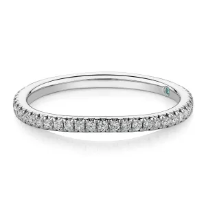 Premium Laboratory Created Diamond, 0.23 carat TW round brilliant curved wedding or eternity band in 18 carat white gold