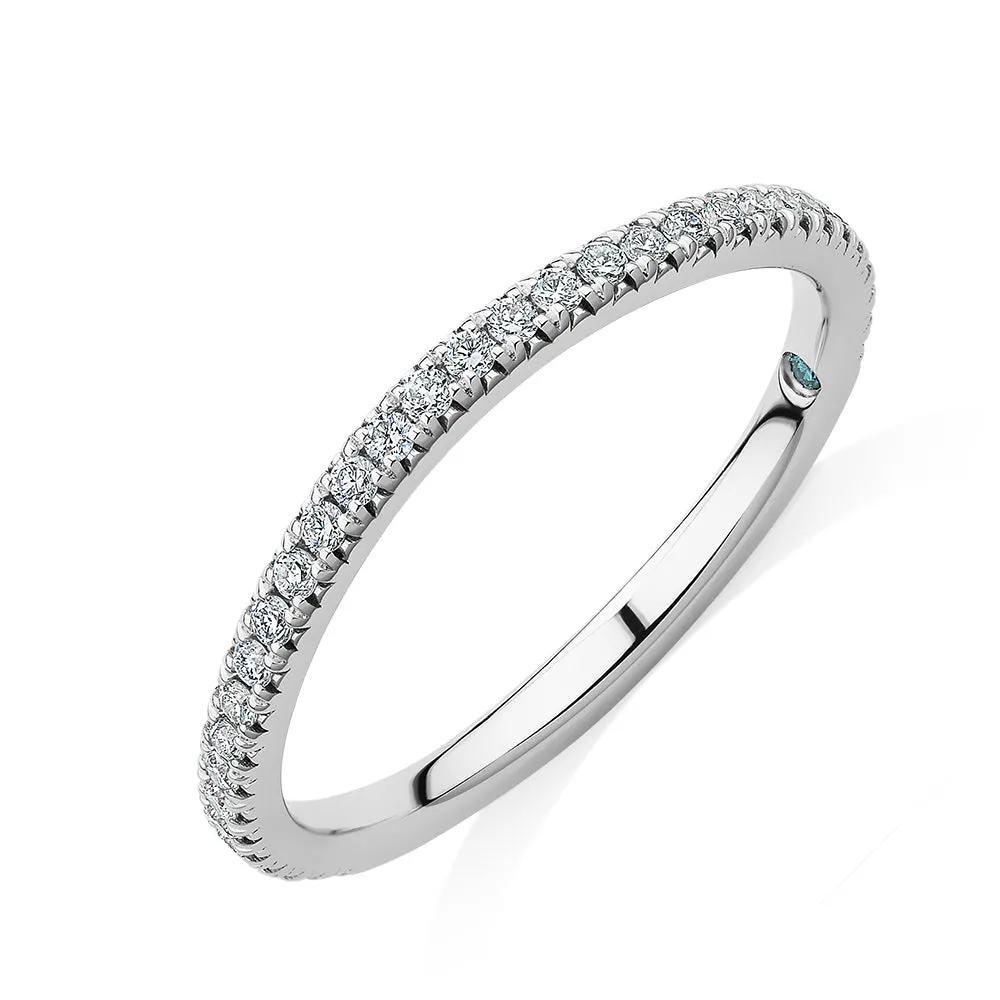 Premium Laboratory Created Diamond, 0.23 carat TW round brilliant curved wedding or eternity band in platinum