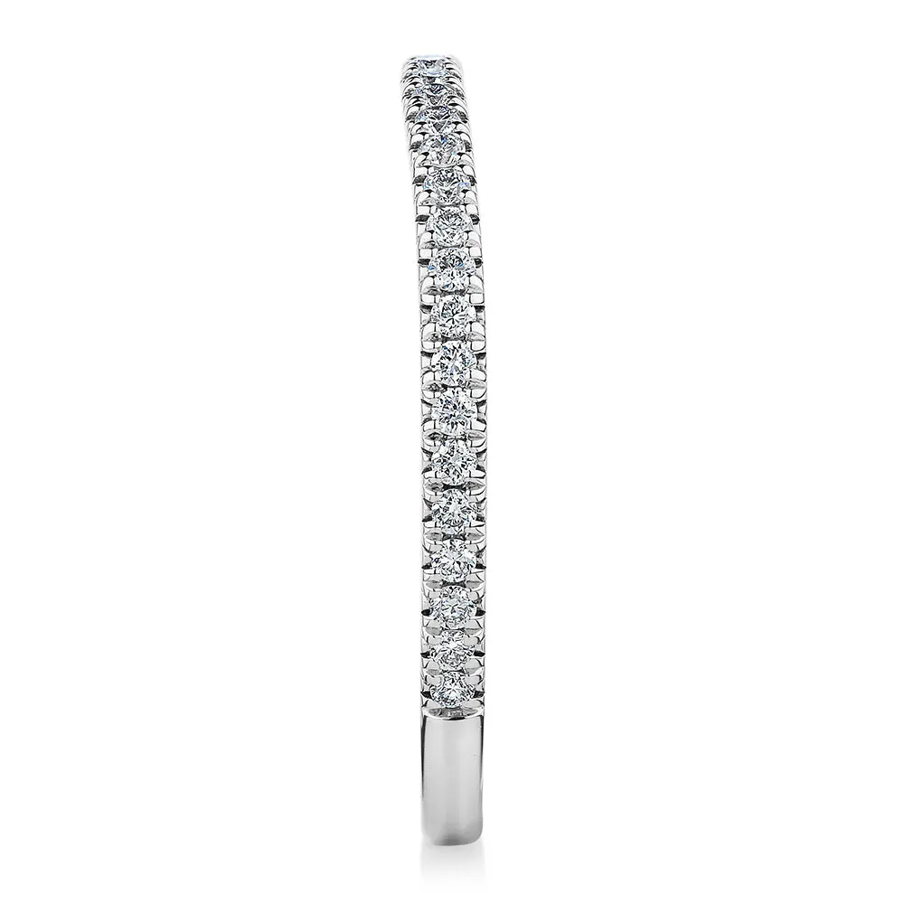 Premium Laboratory Created Diamond, 0.23 carat TW round brilliant curved wedding or eternity band in platinum