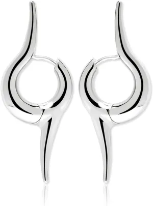 Premium Quality | 18K Platinum Plated Spike Hoop Earrings For Women | Lightweight & Comfortable | Haute Couture Aesthetics | Pump Up The Gem | US Brand |