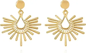Punk Hollow out Water Droplet Dangle Drop Earrings Alloy Exaggeration Jewelry for Women