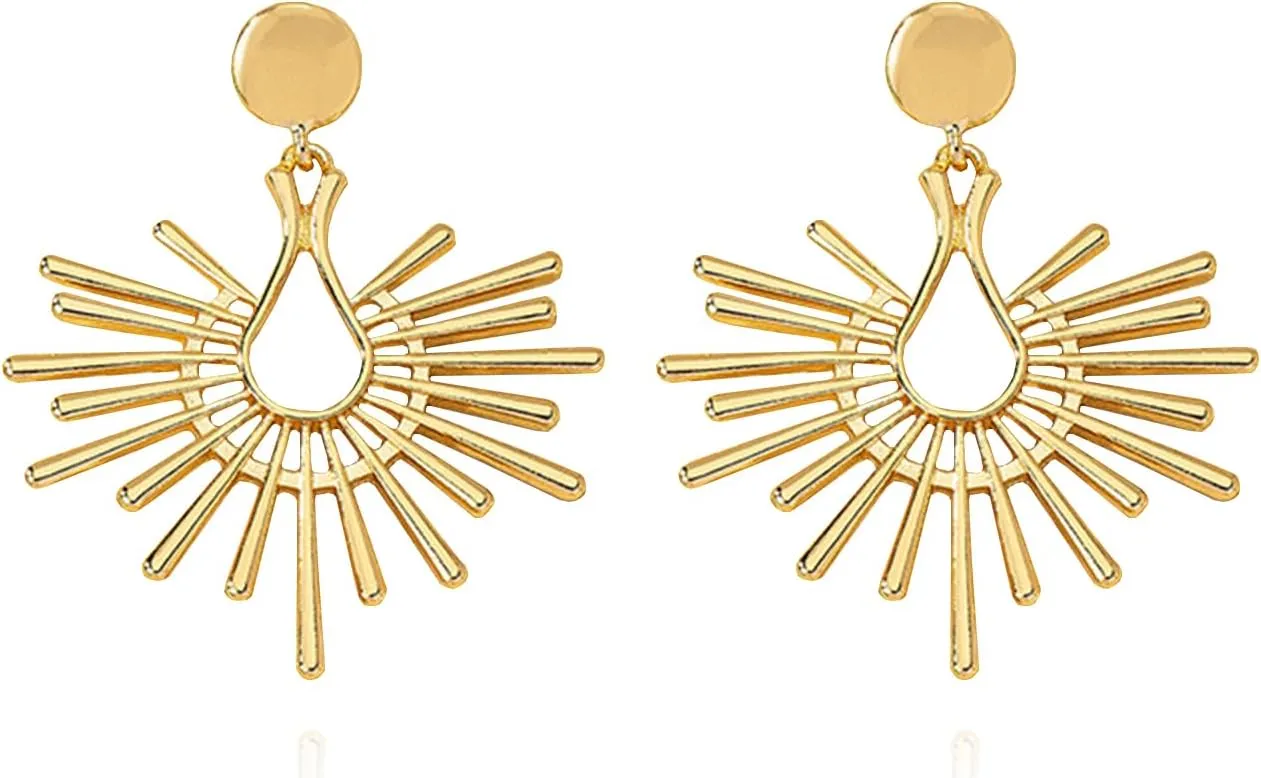 Punk Hollow out Water Droplet Dangle Drop Earrings Alloy Exaggeration Jewelry for Women