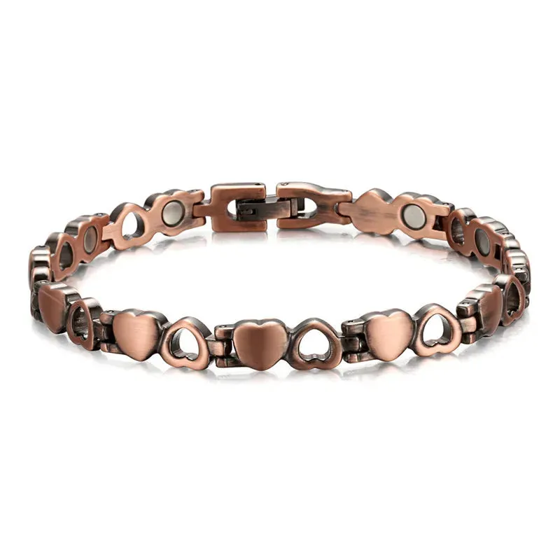 Pure Copper  Crystal Accent Magnetic Energy Bracelets 