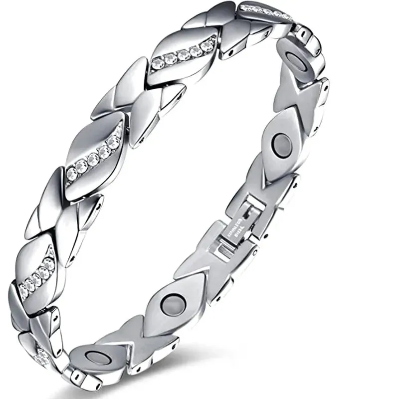 Pure Copper  Crystal Accent Magnetic Energy Bracelets 