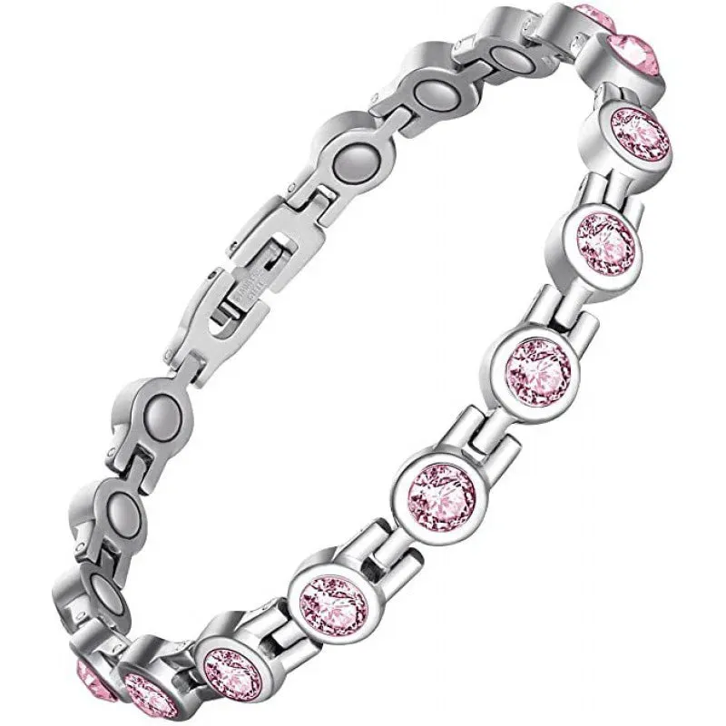Pure Copper  Crystal Accent Magnetic Energy Bracelets 