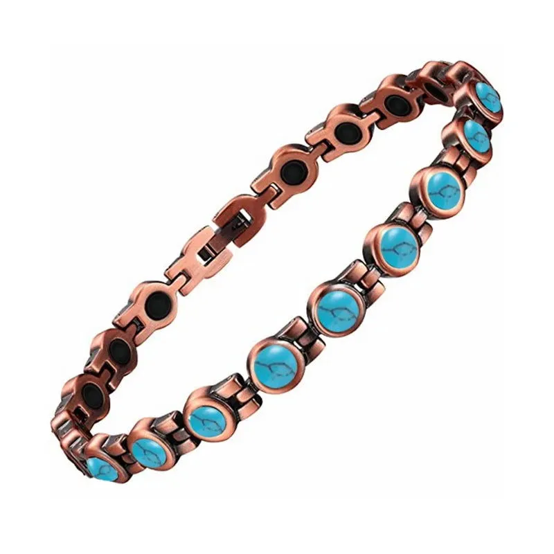 Pure Copper  Crystal Accent Magnetic Energy Bracelets 