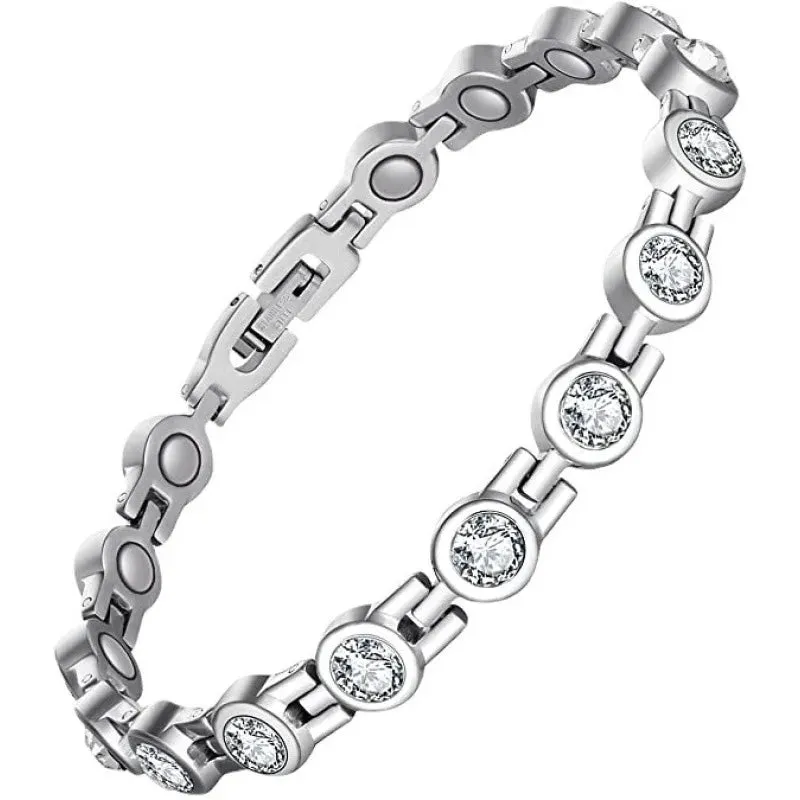 Pure Copper  Crystal Accent Magnetic Energy Bracelets 