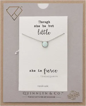 QUINNLYN & CO. Round Created Opal Necklace, Gift Giving Ready with Inspirational Quote on Greeting Card, Adjustable 16" to 18" - Handcrafted
